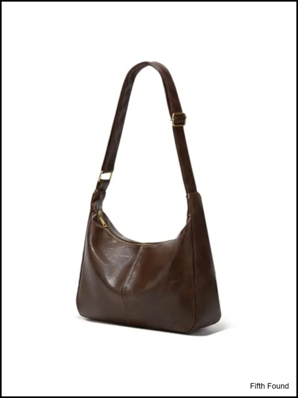 PU Leather Slouchy Hobo Shoulder Bag Adjustable Strap